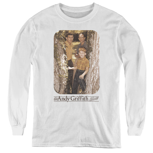 Andy Griffith Tree Photo Long Sleeve Kids Youth T Shirt White