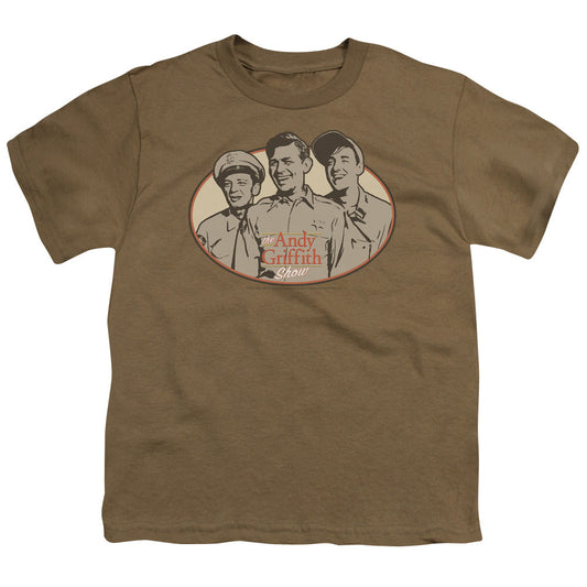 Andy Griffith 3 Funny Guys Kids Youth T Shirt Safari Green