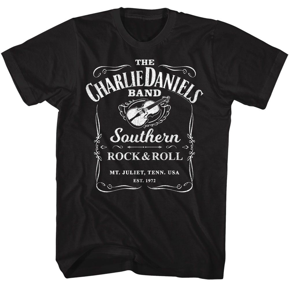 Charlie Daniels Band - Label - American Classics - Solid Black Adult Short Sleeve T-Shirt