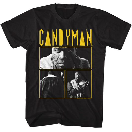 Candyman - 3 Photo And Logo - American Classics - Solid Black Adult Short Sleeve T-Shirt
