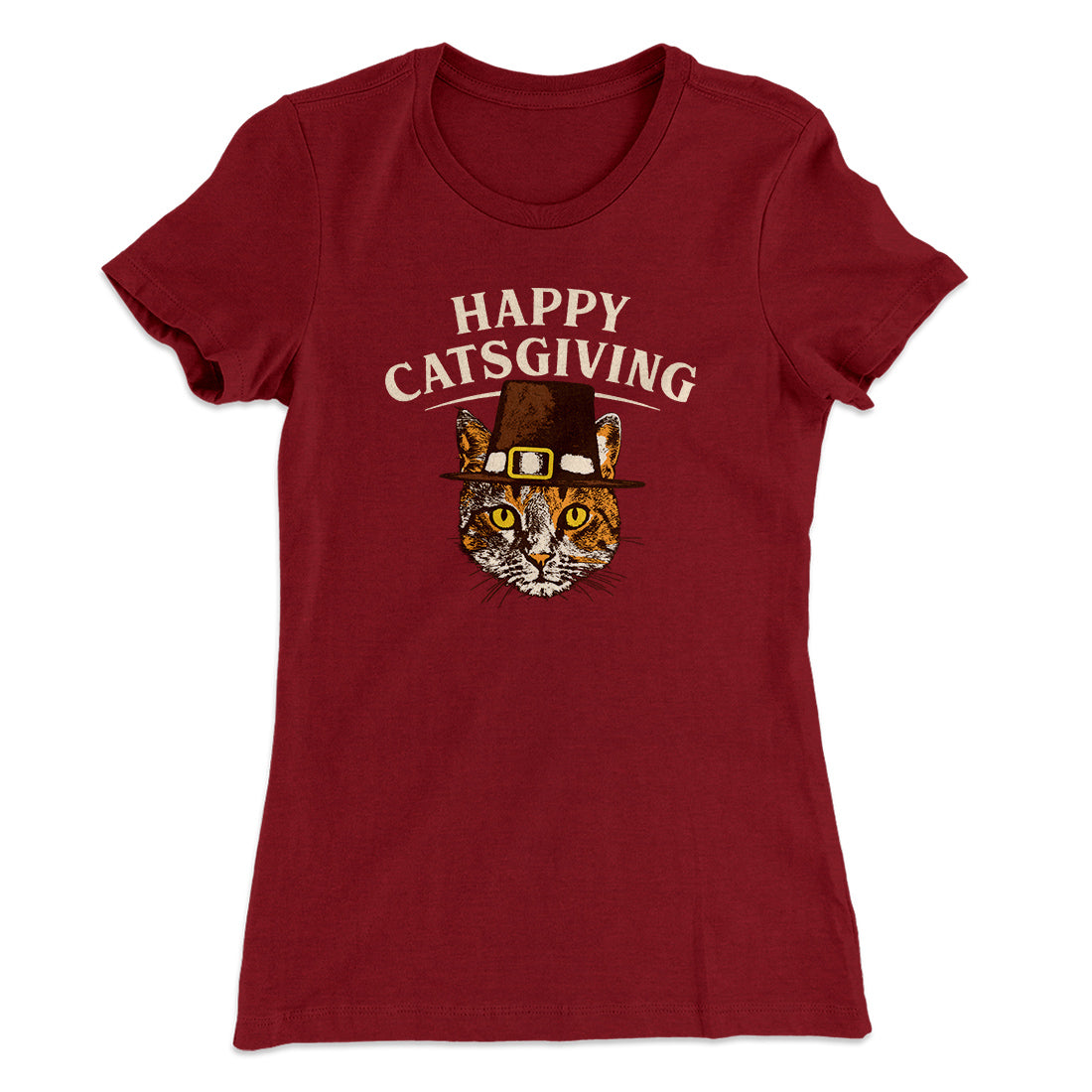 Happy Catsgiving Funny Thanksgiving Women's T-Shirt