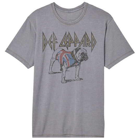Def Leppard Bulldog Officially Licensed Adult Short Sleeve Vintage Wash T-Shirt