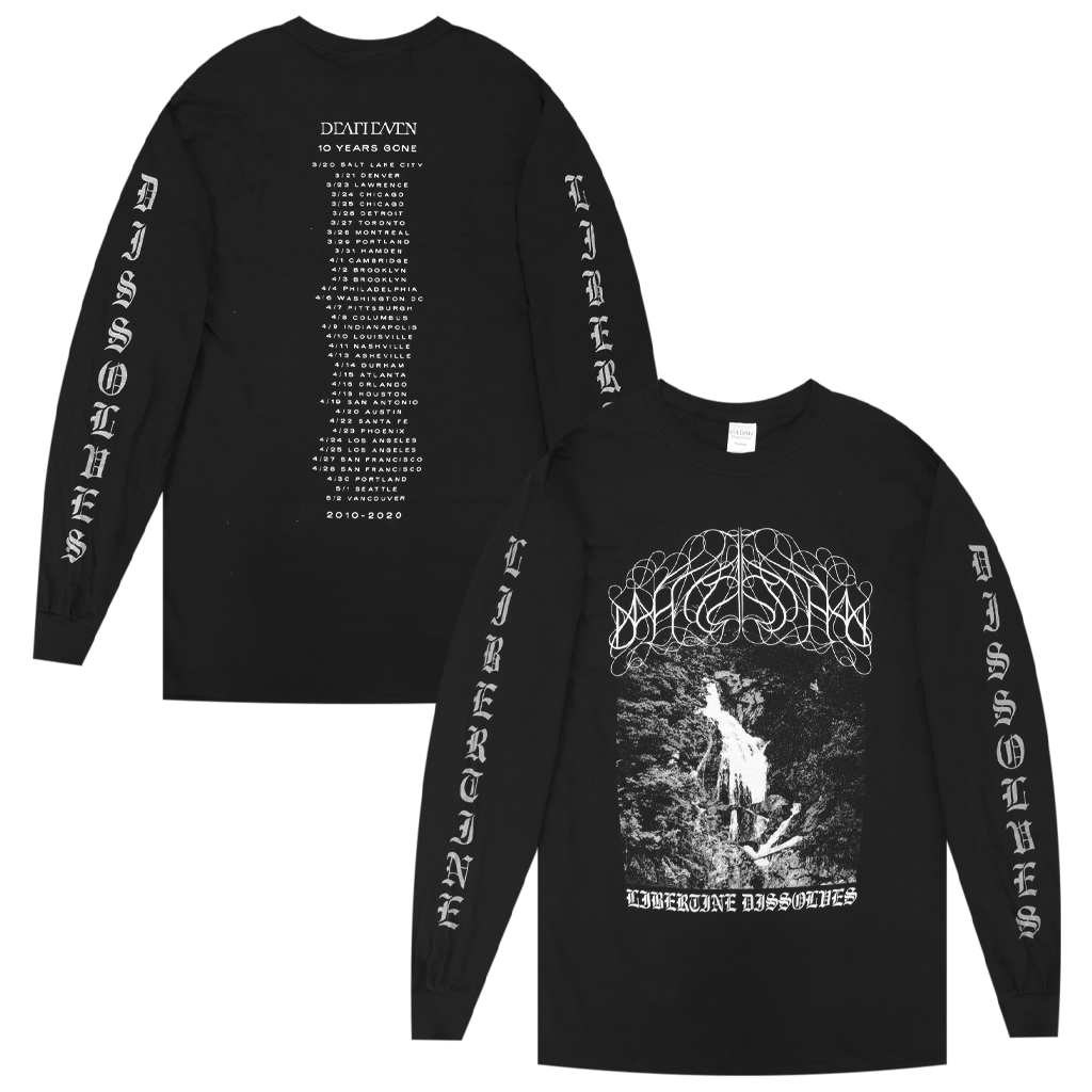 10 Years Gone Black Long Sleeve Tour T-Shirt