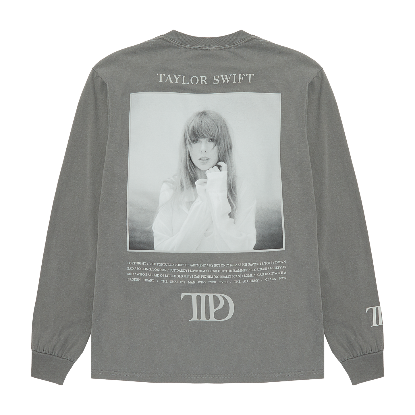 The Tortured Poets Department Gray Photo Long Sleeve T-Shirt