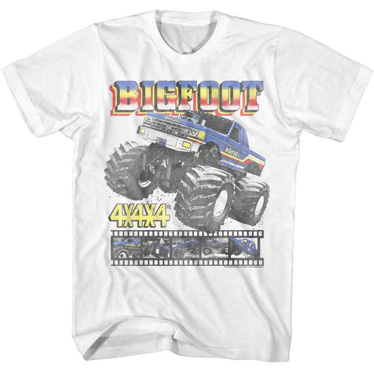 Bigfoot - Film Reel - American Classics - Solid White Adult Short Sleeve T-Shirt