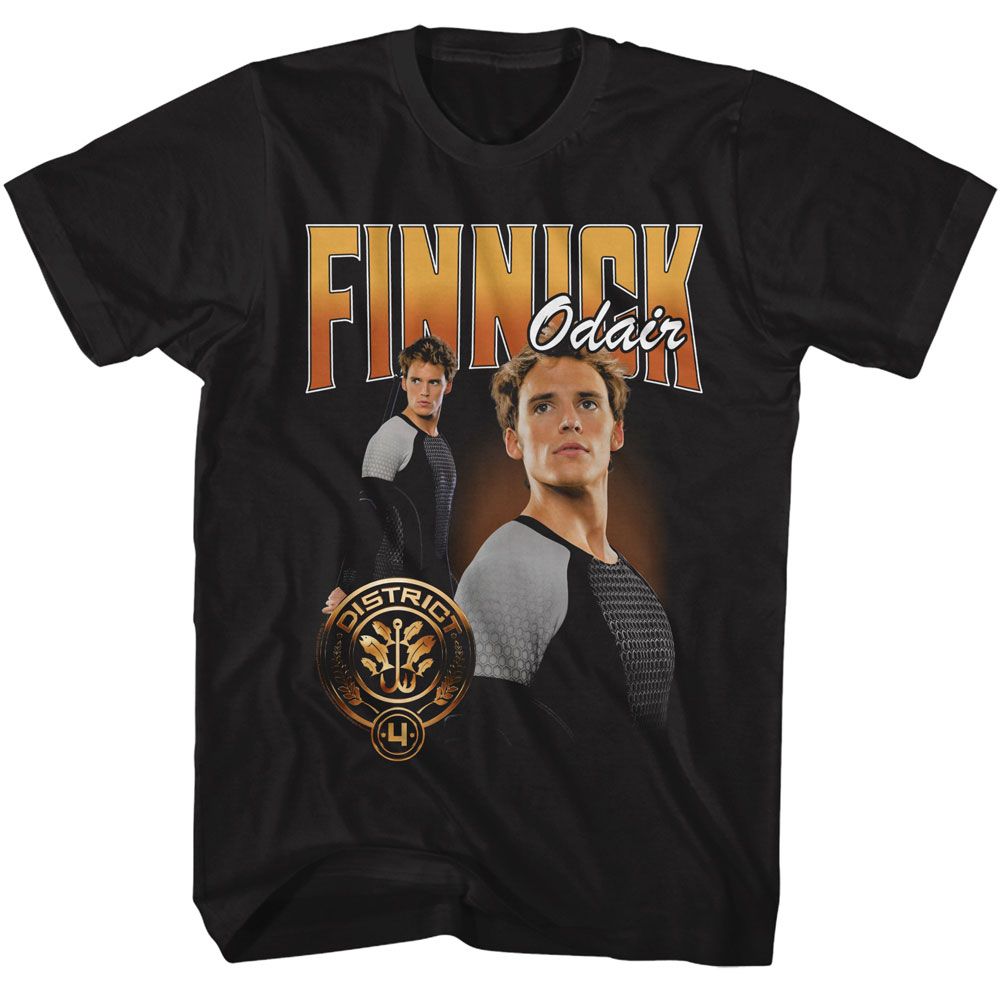 Hunger Games - Finnick Odair Duo Photo - American Classics - Solid Black Adult Short Sleeve T-Shirt