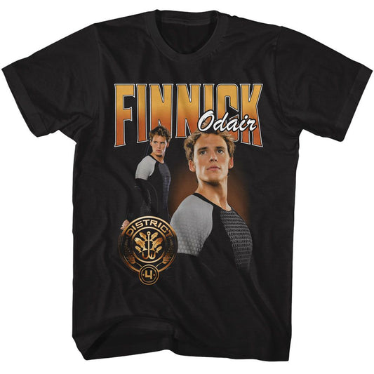 Hunger Games - Finnick Odair Duo Photo - American Classics - Solid Black Adult Short Sleeve T-Shirt