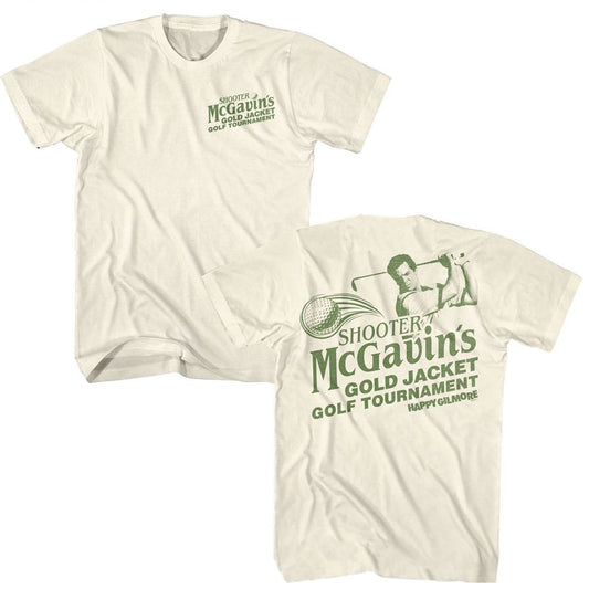 Happy Gilmore - Mono Gold Jacket Tournament - American Classics - Solid Off-White Adult Short Sleeve T-Shirt