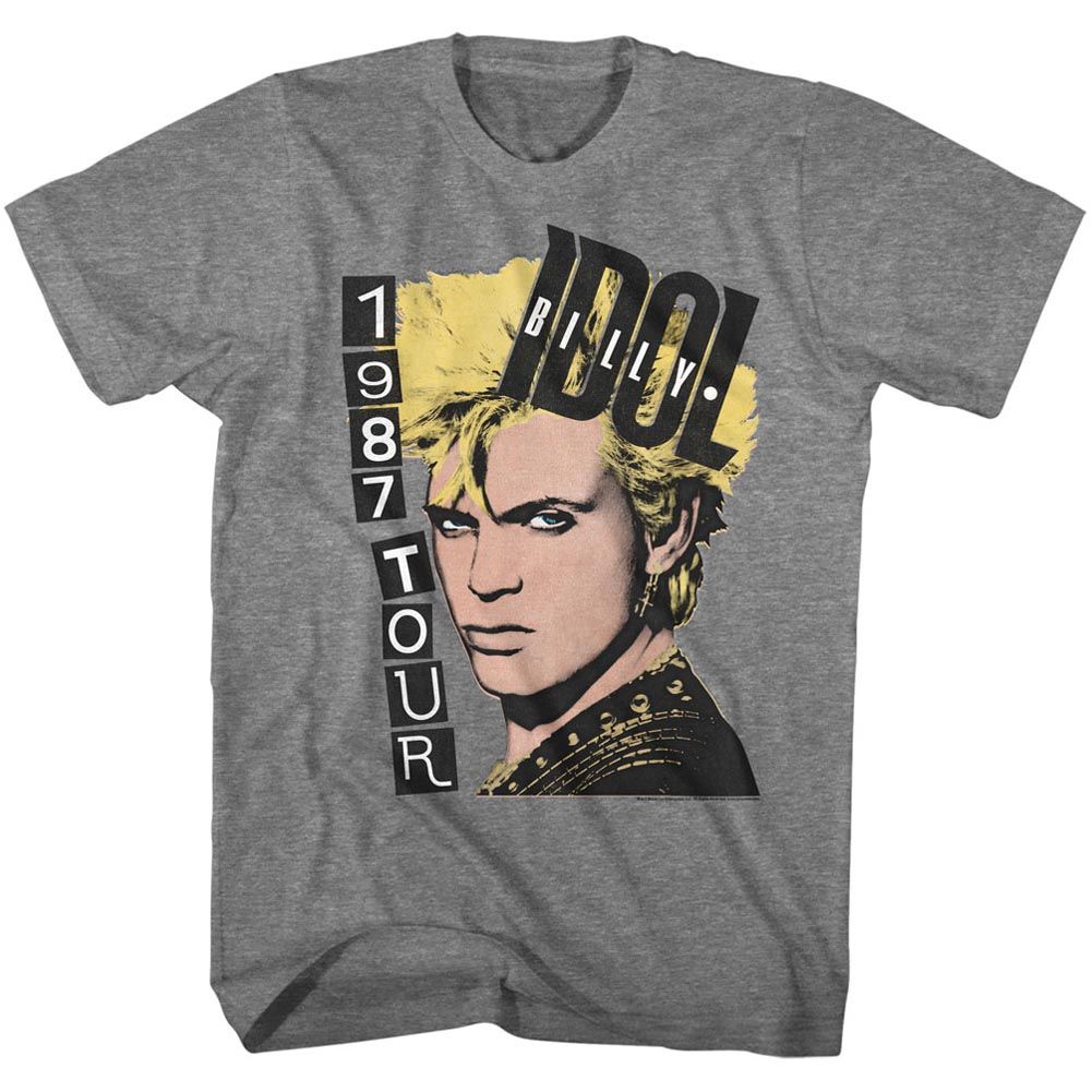 Billy Idol - 1987 Tour - Short Sleeve - Heather - Adult - T-Shirt