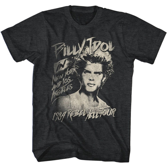 Billy Idol - 84 Rebel Yell Tour - Short Sleeve - Heather - Adult - T-Shirt