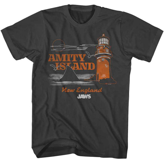Jaws - Amity Island Tourist - Officially Licensed American Classics - Front Print Solid Adult Short Sleeve T-Shirt