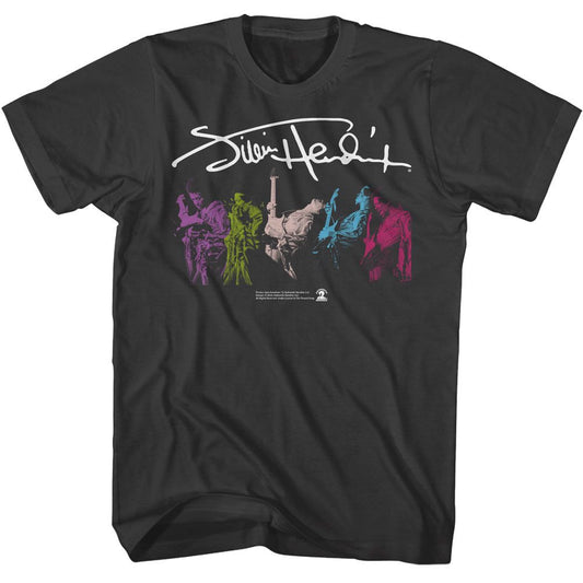 Jimi Hendrix - Signature And Multi Photo - American Classics - Solid Gray Adult Short Sleeve T-Shirt