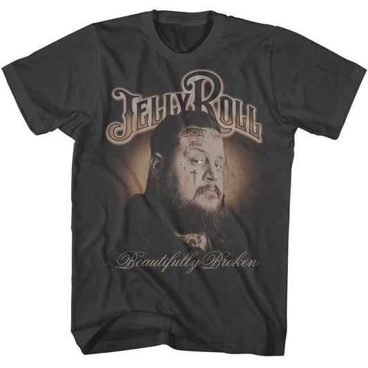 Jelly Roll - Photo - American Classics - Front Print Smoke Solid Adult Short Sleeve T-Shirt