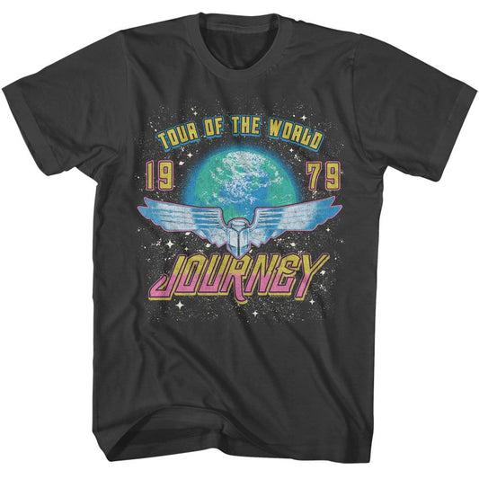 Journey - Tour Of The World - American Classics - Solid Gray Adult Short Sleeve T-Shirt