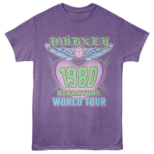 Journey - Departure World Tour - American Classics - Purple Front Print Heather Adult Short Sleeve T-Shirt