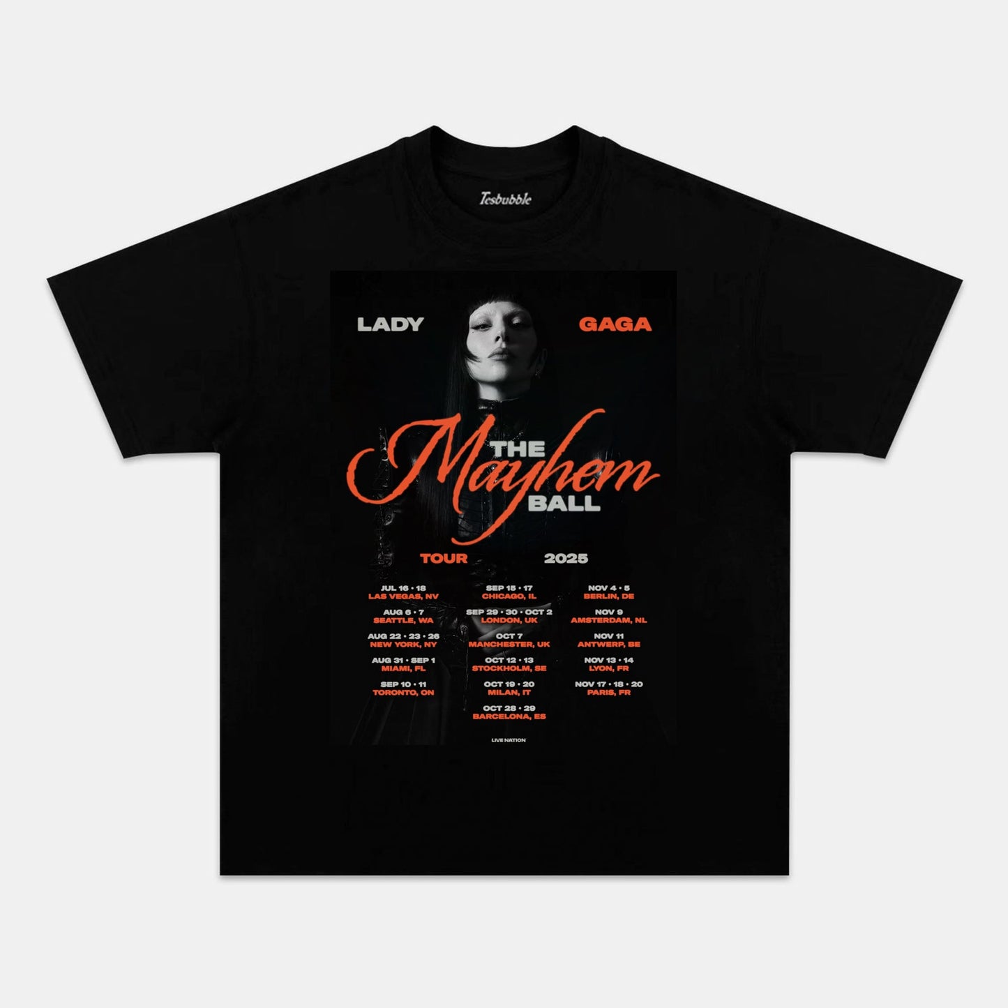 LADY GAGA 2025 WORLD TOUR TEE