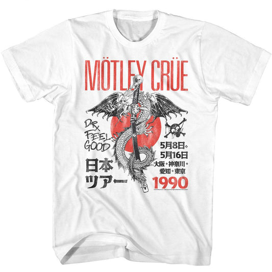 Motley Crue - Japan Tour 90 - American Classics - Solid White Adult Short Sleeve T-Shirt