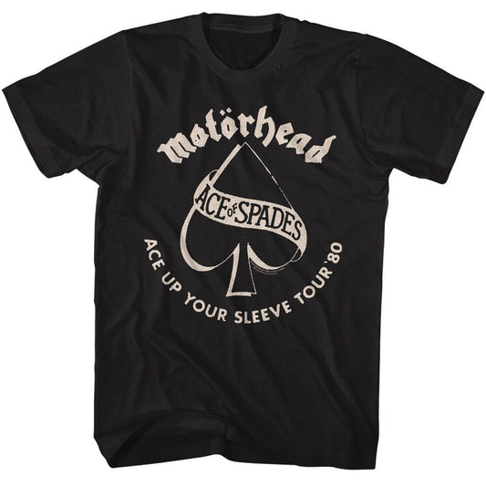 Motorhead - Ace Tour 80 - American Classics - Solid Black Adult Short Sleeve T-Shirt