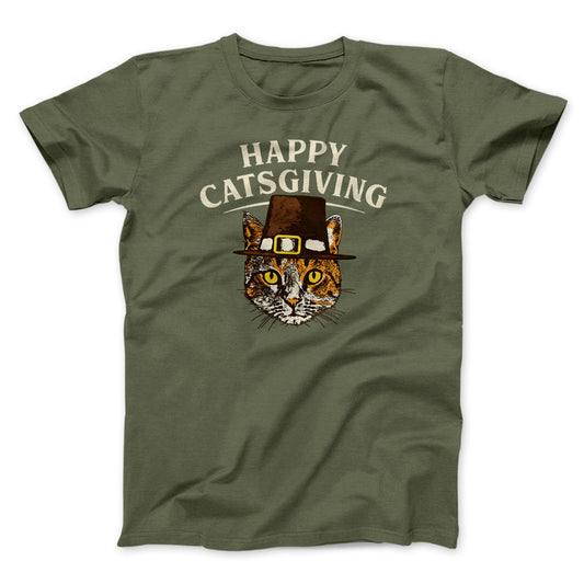 Happy Catsgiving Funny Thanksgiving Men/Unisex T-Shirt