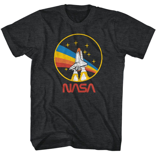 NASA - Space Transportation System 28 Patch - American Classics - Heather Black Adult Short Sleeve T-Shirt