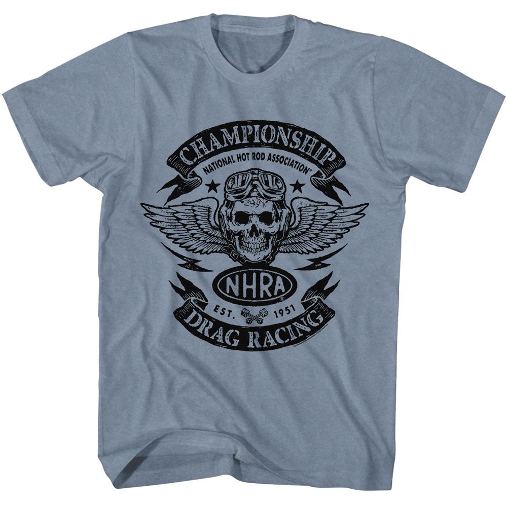 NHRA - Championship - American Classics - Heather Blue Adult Short Sleeve T-Shirt