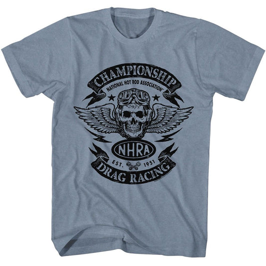 NHRA - Championship - American Classics - Heather Blue Adult Short Sleeve T-Shirt