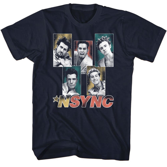 NSYNC - Sparkly Boxes - American Classics - Solid Blue Adult Short Sleeve T-Shirt