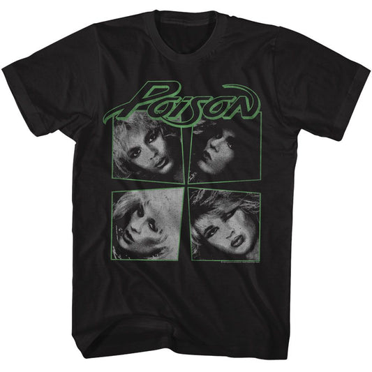 Poison - I Want Action Four Photos - American Classics - Solid Black Adult Short Sleeve T-Shirt