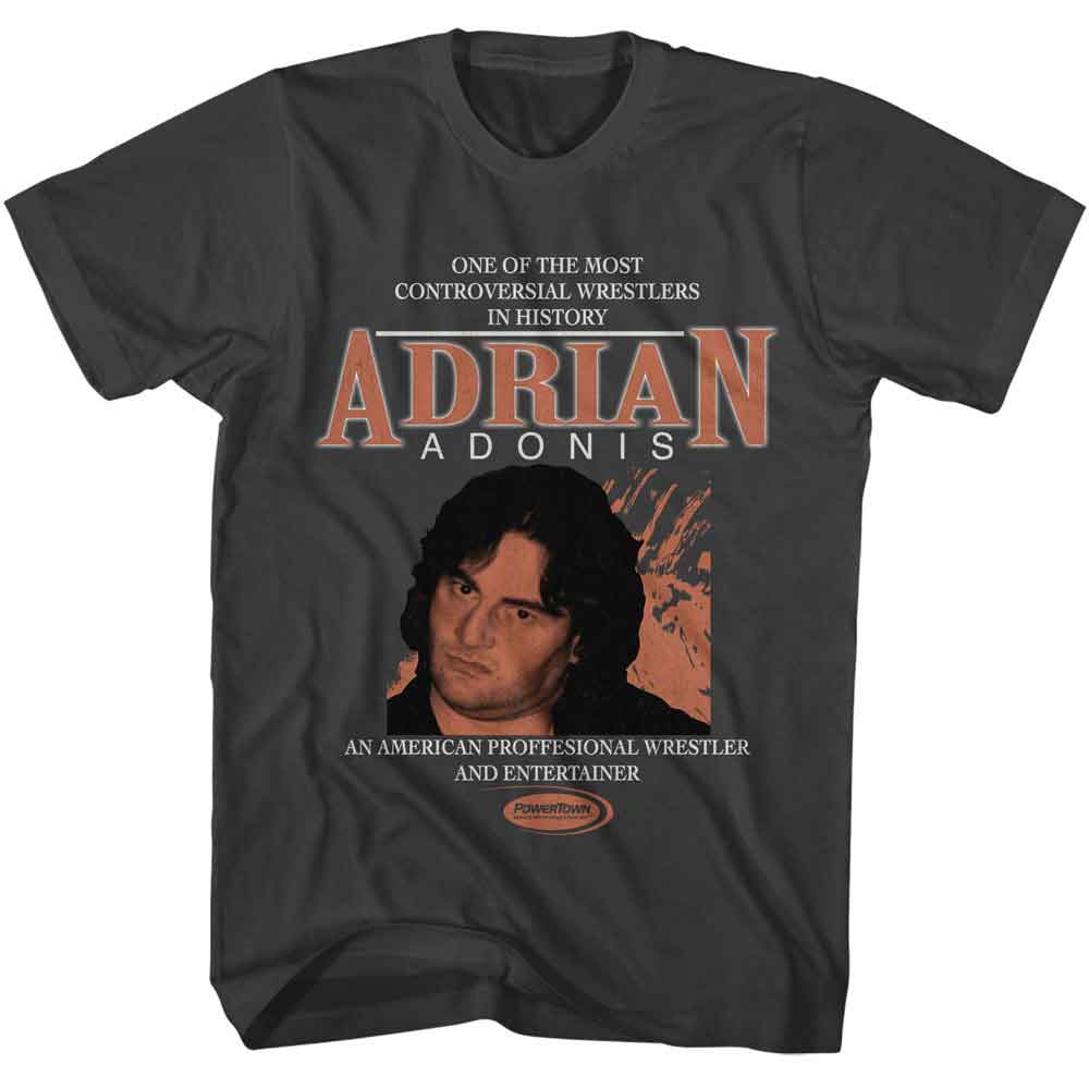 Powertown - Adrian Adonis - American Classics - Smoke Adult Short Sleeve T-Shirt