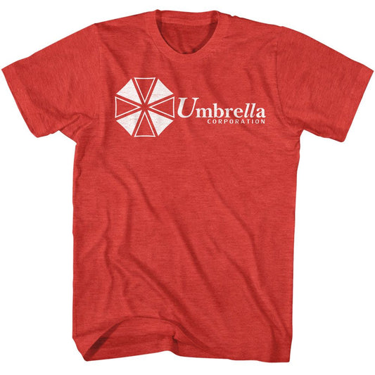 Resident Evil - One Color Umbrella Corp - American Classics - Heather Red Adult Short Sleeve T-Shirt