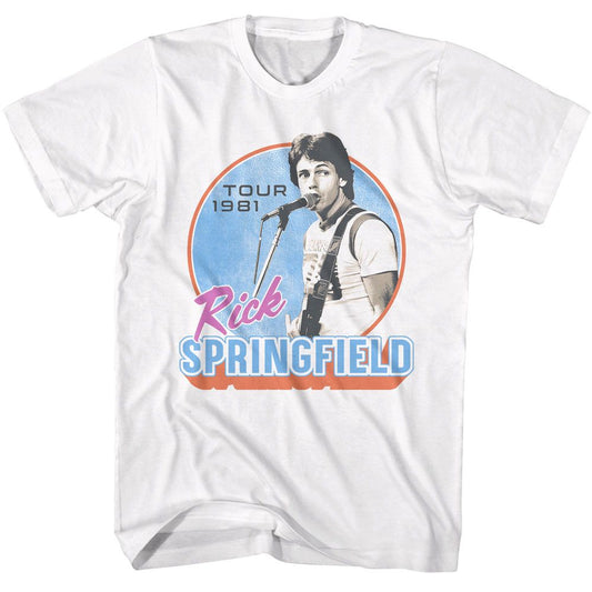 Rick Springfield - Tour 1981 - American Classics - Solid White Adult Short Sleeve T-Shirt