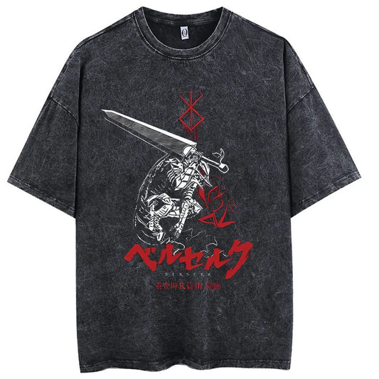 Berserk Guts Oversized Anime Graphic Cotton Shirt Style001