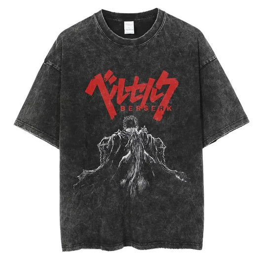 Berserk Guts Oversized Anime Graphic Cotton Shirt Style003