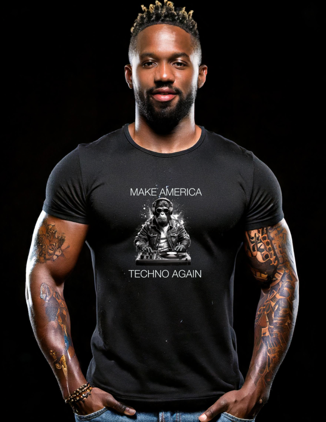 Ape Make America Techno Again Black Collection Art Exclusive T-Shirts