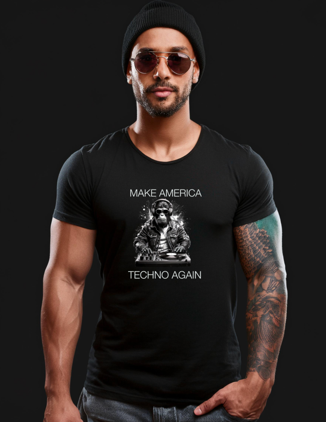 Ape Make America Techno Again Black Collection Art Exclusive T-Shirts