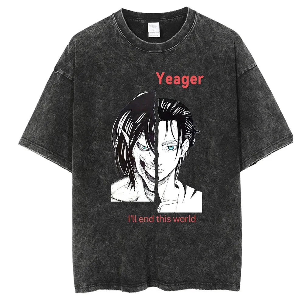 Attack On Titan Eren Shirt Vintage Style Anime Shirt Style009