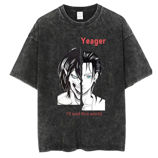 Attack On Titan Eren Shirt Vintage Style Anime Shirt Style009