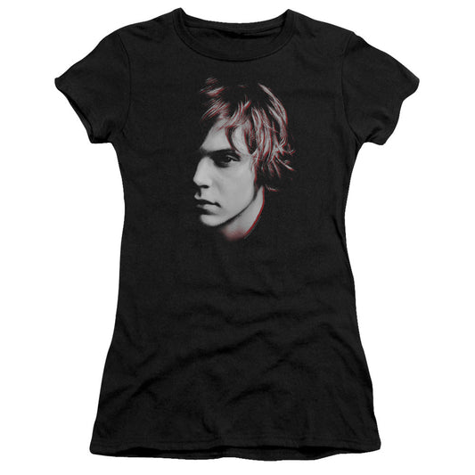American Horror Story Tate Junior Sheer Cap Sleeve Womens T Shirt Black
