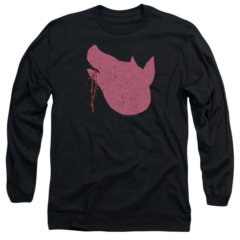 American Horror Story Pig Headmens Long Sleeve Shirt Black