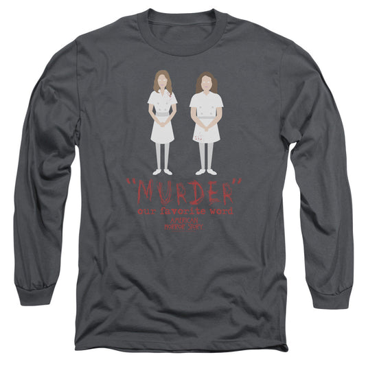 American Horror Story Murder Mens Long Sleeve Shirt Charcoal