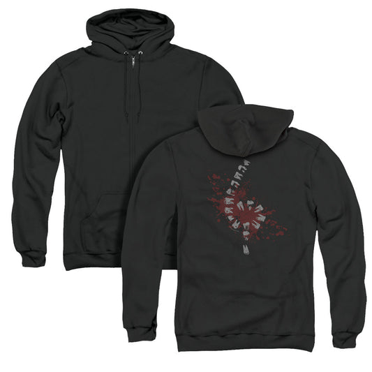 American Horror Story Teeth Back Print Zipper Mens Hoodie Black