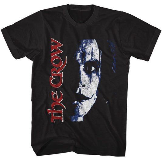 The Crow - Erics Face - American Classics - Solid Black Adult Short Sleeve T-Shirt