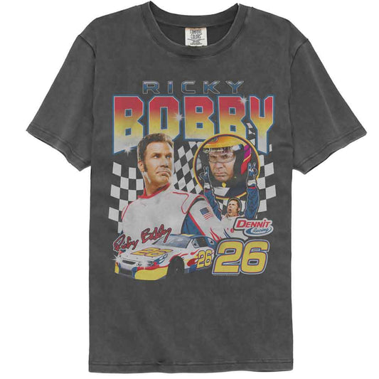 Talladega Nights - Three Photo Racing - American Classics - Solid Gray Adult Short Sleeve Comfort Color T-Shirt