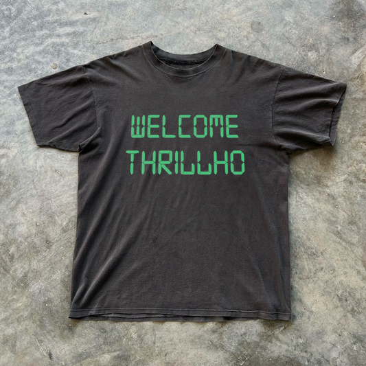 'WELCOME THRILLHO' VINTAGE WASHED BLACK T-SHIRT