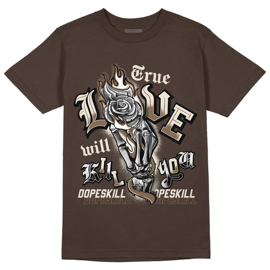 AJ 1 Low OG ‚ÄúReverse Mocha‚Äù DopeSkill Ridgerock T-shirt True Love Will Kill You Graphic