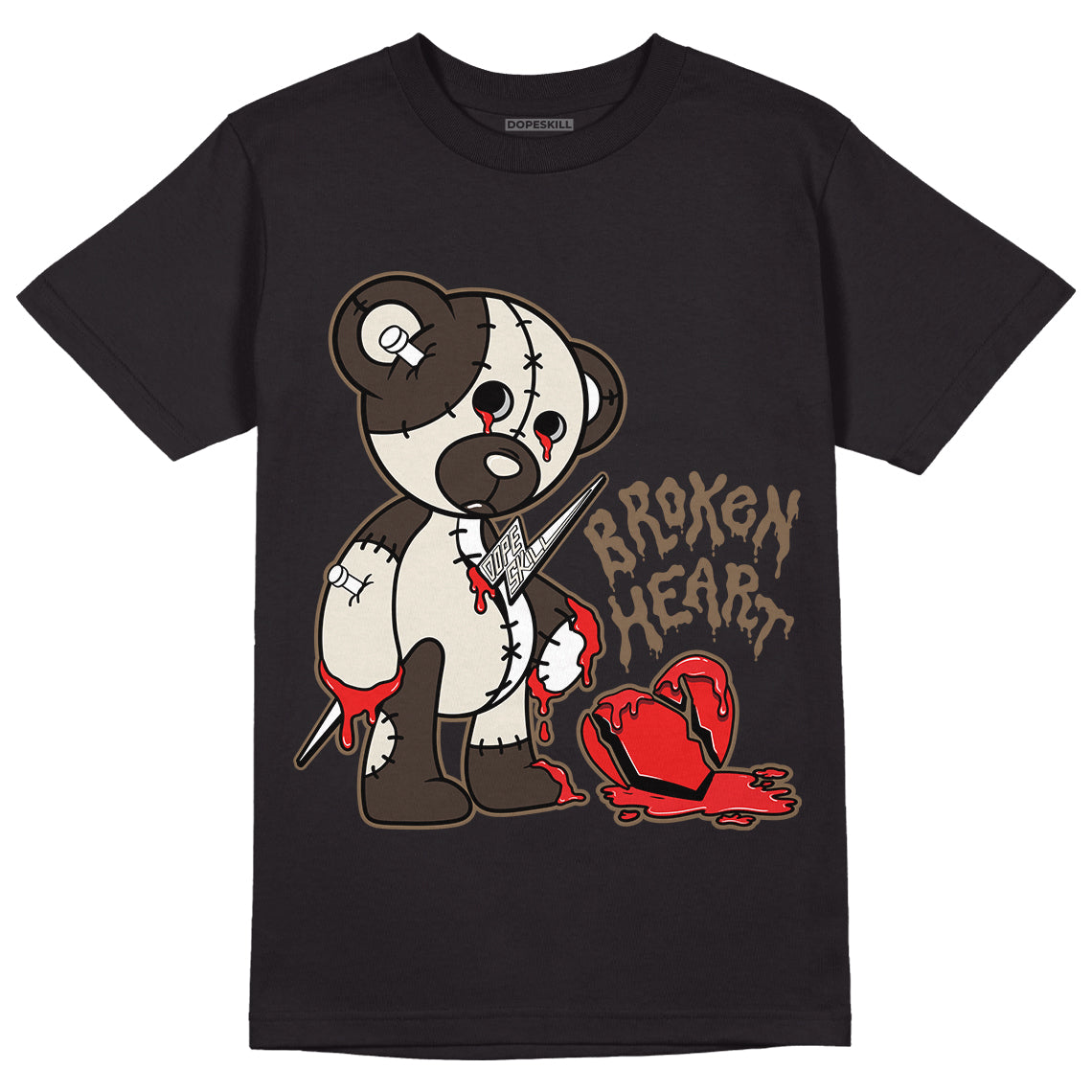 AJ 1 Low OG ‚ÄúReverse Mocha‚Äù DopeSkill T-Shirt Broken Heart Graphic