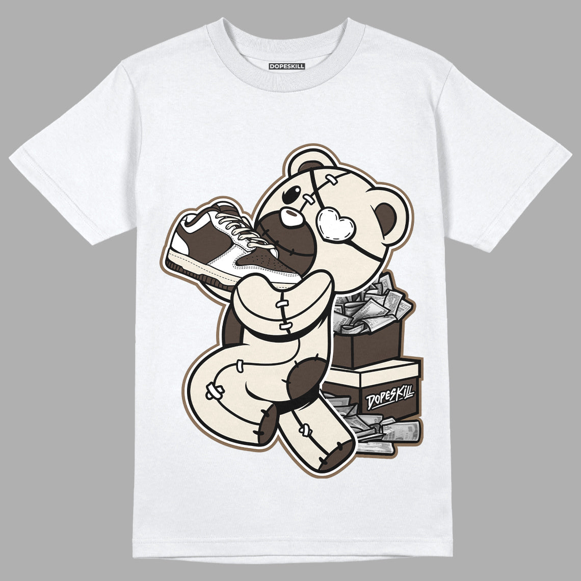 AJ 1 Low OG ‚ÄúReverse Mocha‚Äù DopeSkill T-Shirt Bear Steals Sneaker Graphic