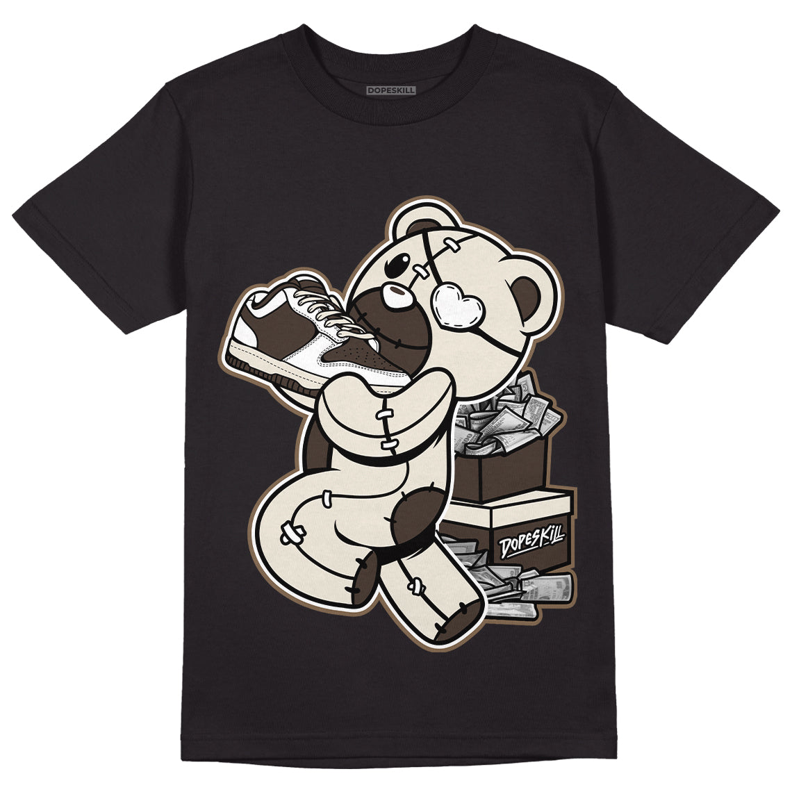 AJ 1 Low OG ‚ÄúReverse Mocha‚Äù DopeSkill T-Shirt Bear Steals Sneaker Graphic