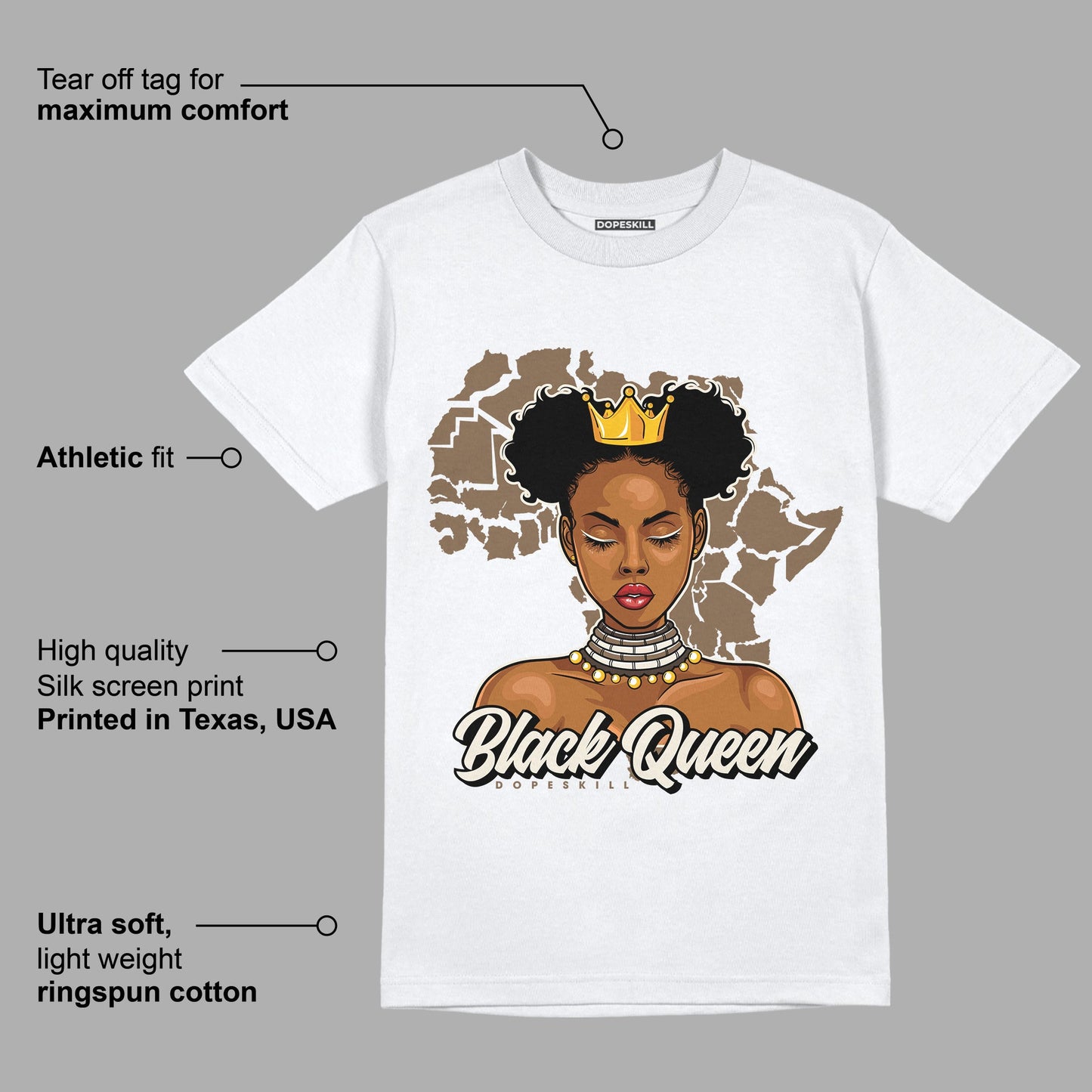 AJ 1 Low OG ‚ÄúReverse Mocha‚Äù DopeSkill T-Shirt Black Queen Graphic