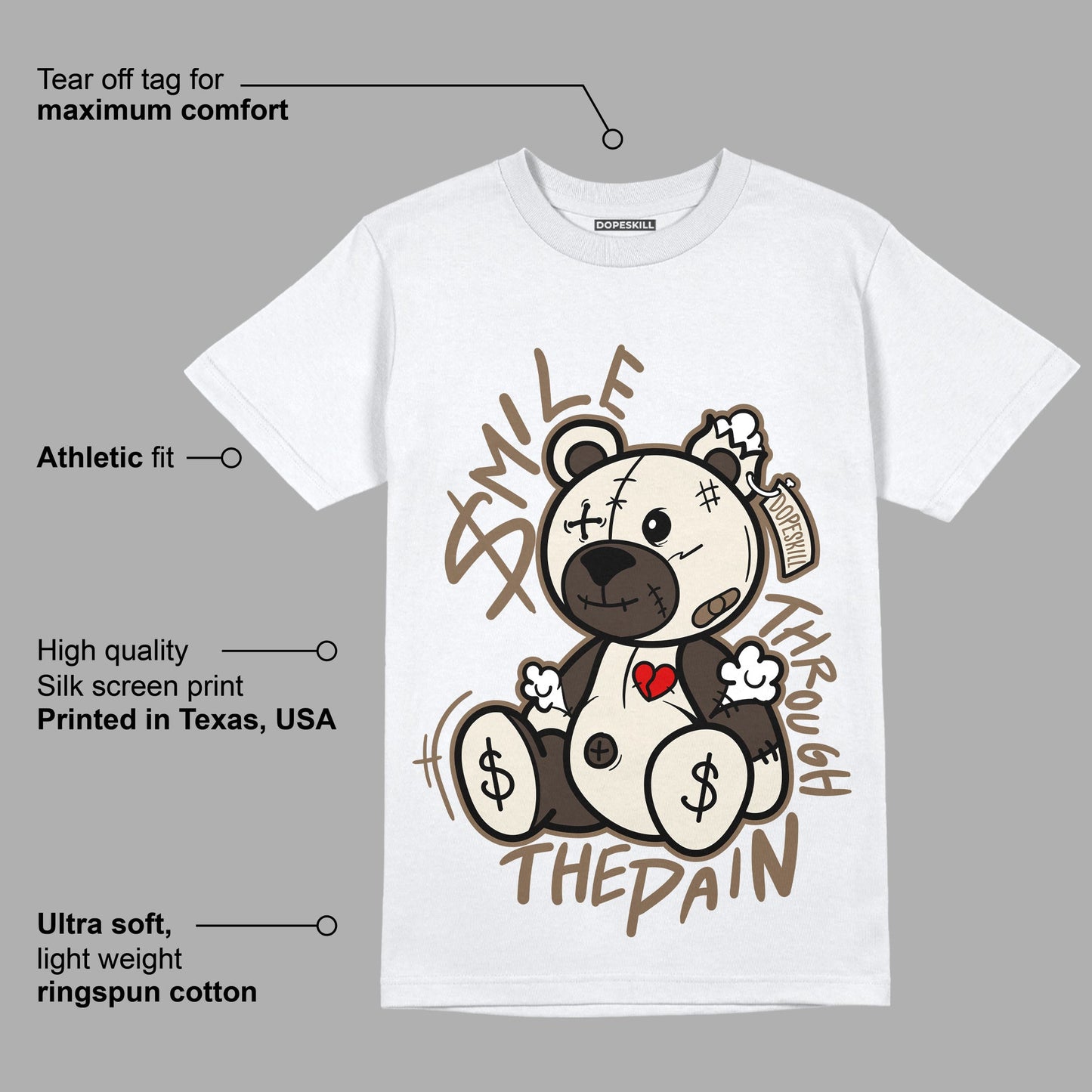 AJ 1 Low OG ‚ÄúReverse Mocha‚Äù DopeSkill T-Shirt BEAN Graphic